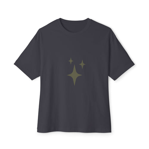 Boxy Tee — Minimalist Sparkle Star Graphic